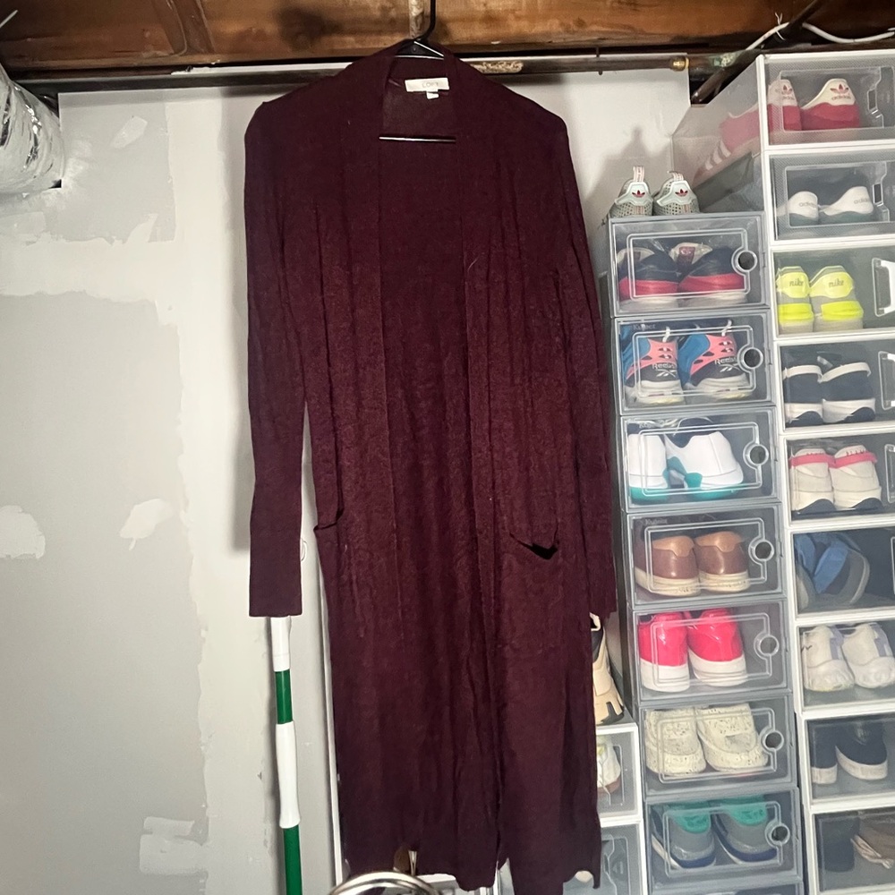 LOFT Deep Burgundy Cardigan